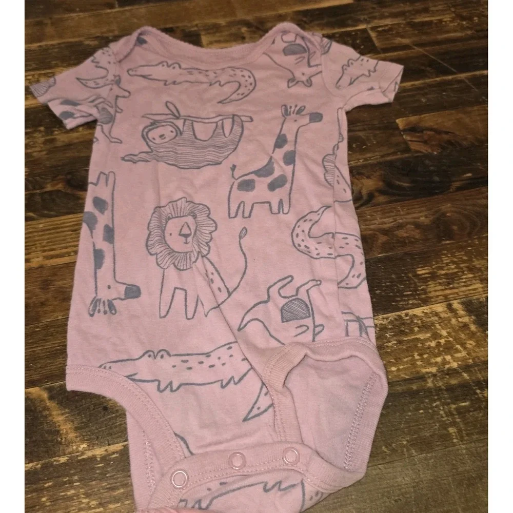 Baby Girl 18 Mo Bodysuit 6 pc Lot Pajamas Tops Pastels One Piece Bundle